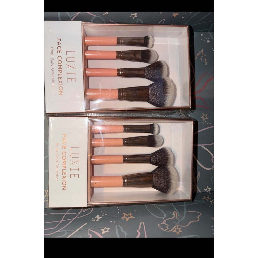 Luxie Rose Gold Collection Face Complexion Brush Set 4 Piece 2 sets of them‎